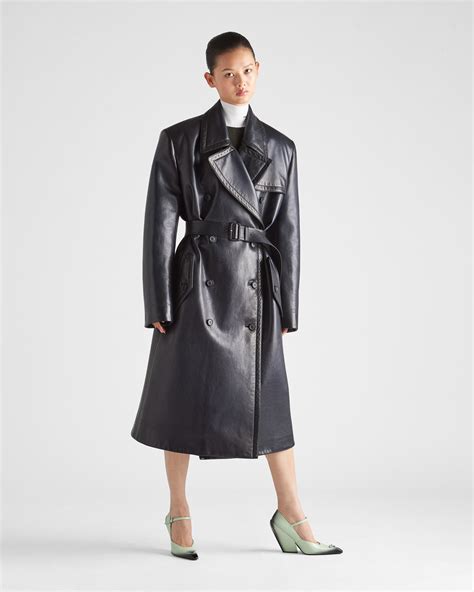 prada double breasted trench coat|prada coat women's.